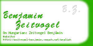 benjamin zeitvogel business card