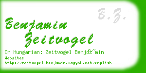 benjamin zeitvogel business card